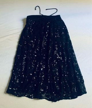 Falda larga lentejuelas con leggings incorporados