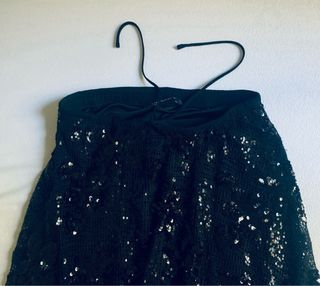 Falda larga lentejuelas con leggings incorporados