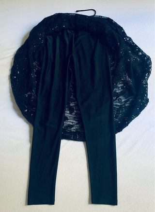 Falda larga lentejuelas con leggings incorporados