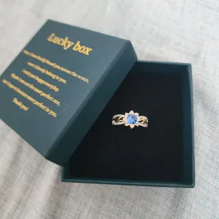 Anillo Plata Flor Zafiro Azul