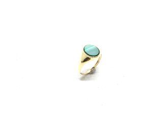 sello oro 18k con piedra con malaquita t. 7 (14,96 mm)