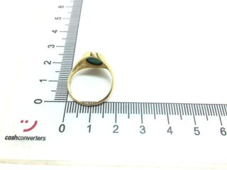 sello oro 18k con piedra con malaquita t. 7 (14,96 mm)