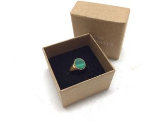 sello oro 18k con piedra con malaquita t. 7 (14,96 mm)
