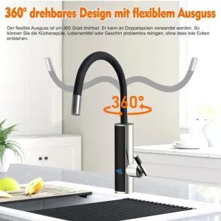 Grifo con calentador de agua digital