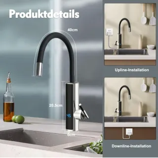 Grifo con calentador de agua digital