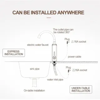 Grifo con calentador de agua digital