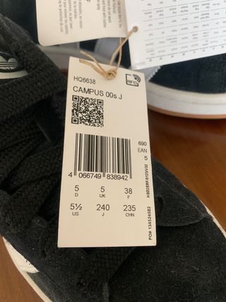 Zapatillas Adidas Campus Negras Blancas