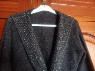 Chaqueta gris y plata con capucha