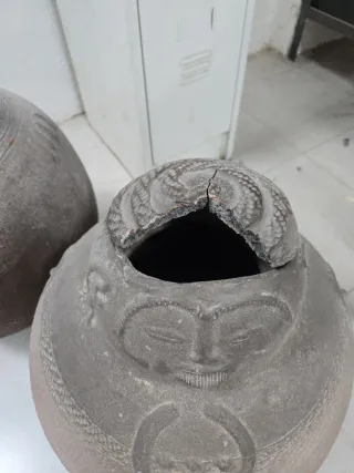 Jarrones grandes decorativos de piedra