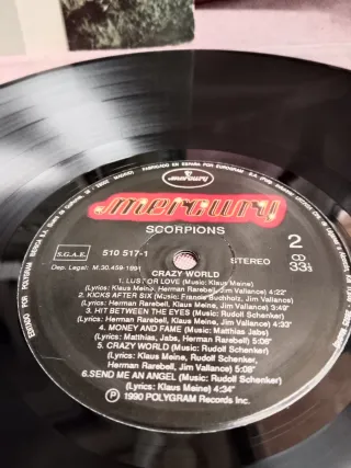SCORPIONS crazy world 1990 LP vinilo ed. España