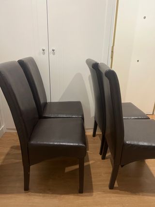 4 Sillas Salón Respaldo Alto Wengue.