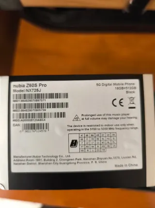 Nobia z60s pro 16gb ram smartphone