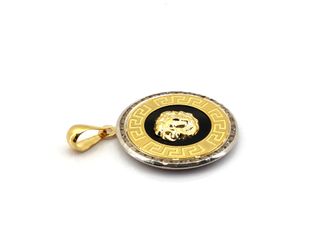 colgante oro 18k con piedra con circonita,onix