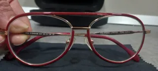 Montura de gafas para niño dorada y granate