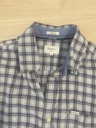 Camisa Pepe Jeans Talla M Cuadros Azul/Gris