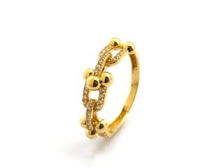 anillo oro 18k con piedra con circonita