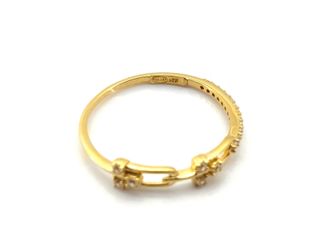 anillo oro 18k con piedra con circonita t. 18 (18,47 mm)