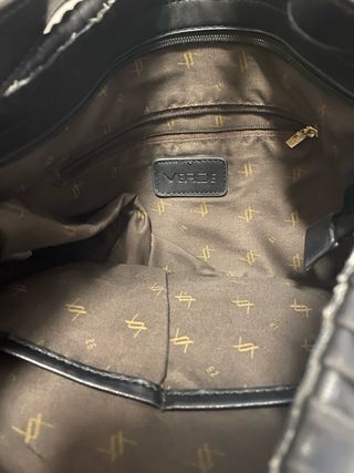 Borsa VERDE nera con logo dorato