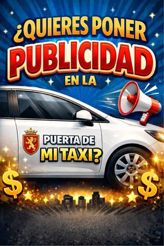 Publicidad en puerta de taxi