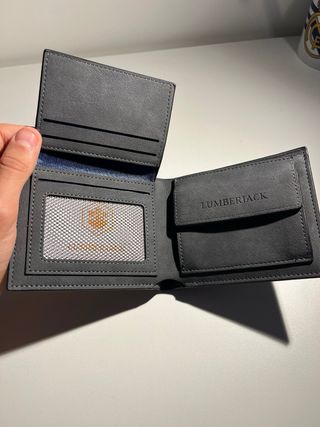 Portafoglio grigio con logo