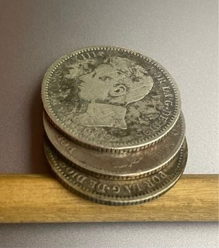 3 Monedas 1 Peseta Alfonso XIII -30% spot. SALDO