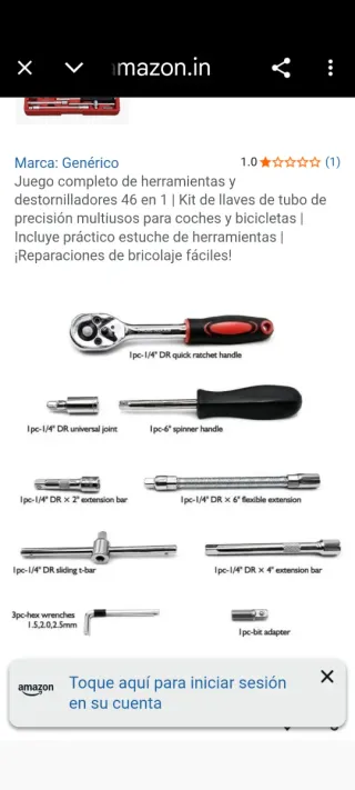 Set de 46 Piezas Llave de Tubo , a estrenar
