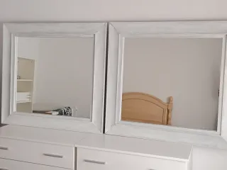 Set 2 Espejos Salón Blanco Madera