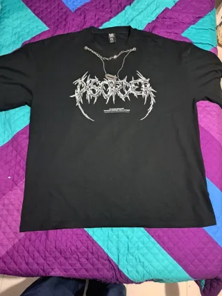 Camiseta XXL Negra con Cadena Overzise Fit