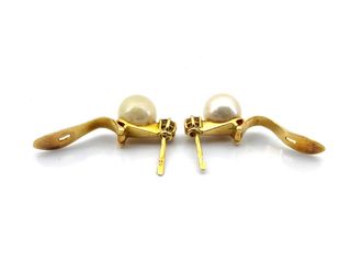 pendientes oro 18k con piedra con diamante,perla