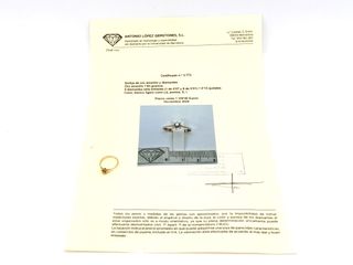 sortija oro 18k con piedra con diamante