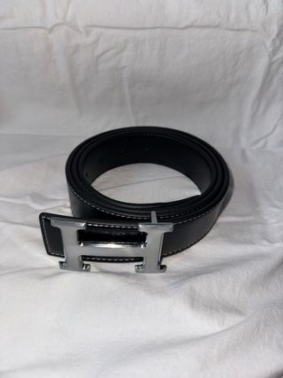 Cinturón Hermes Cuero Negro 115cm