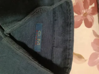 Camicia velluto cotone righe blu XL