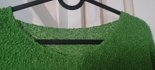 Top maglia verde semitrasparente Made in Italy