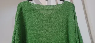 Top maglia verde semitrasparente Made in Italy