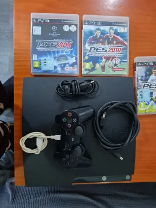 Consola PS3 Sony Negra + Mando y Juegos