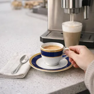 Set 41 pz Porcellana Limoges Blu e Oro