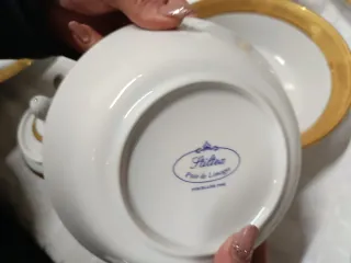 Set 41 pz Porcellana Limoges Blu e Oro