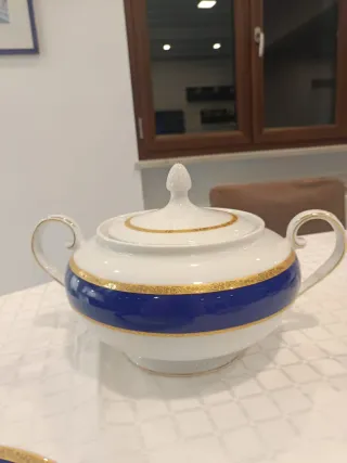 Set 41 pz Porcellana Limoges Blu e Oro
