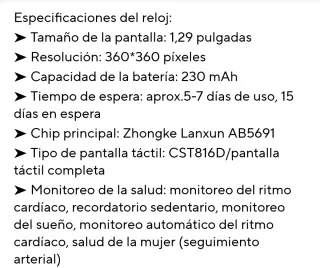 Smartwatch GT8 Mini Plata/Blanco