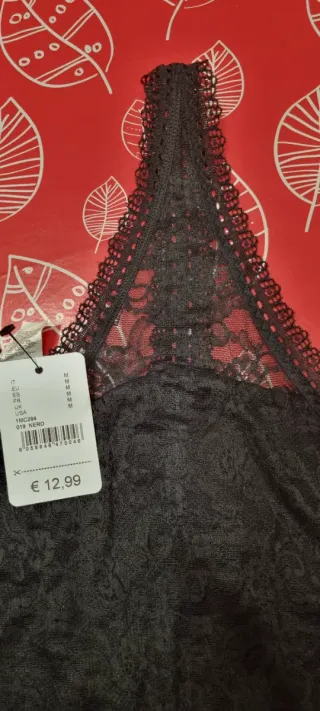 Canotta Tezenis nera pizzo