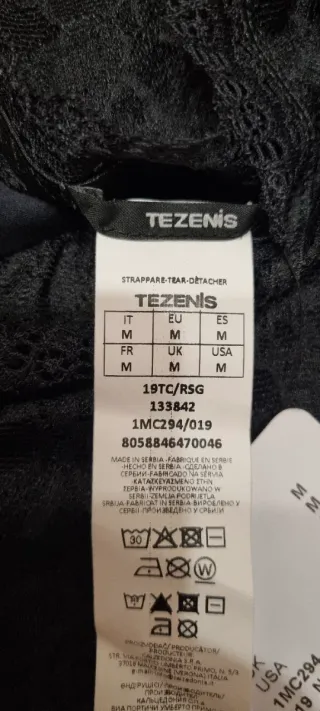 Canotta Tezenis nera pizzo