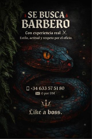 Se ofrece puesto de Barbero con experiencia