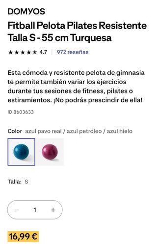 Balón Fitness Decathlon Talla S