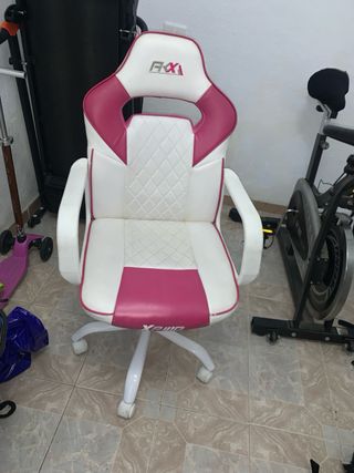 Silla Gamer AXX Blanca y Rosa