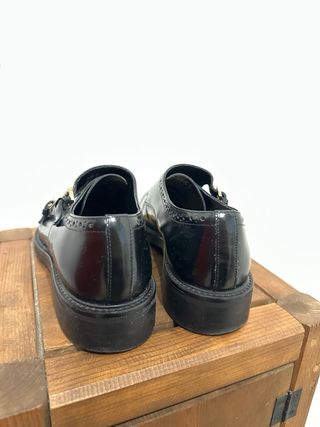 Zapatos Monk Strap Massimo Dutti Piel Negro