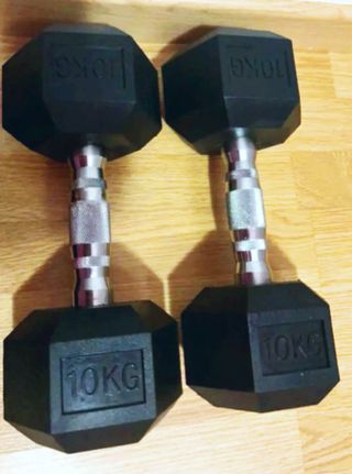 2 Mancuernas 10kg Hexagonales