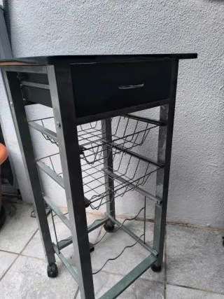Mesa auxiliar cocina con ruedas y cajón