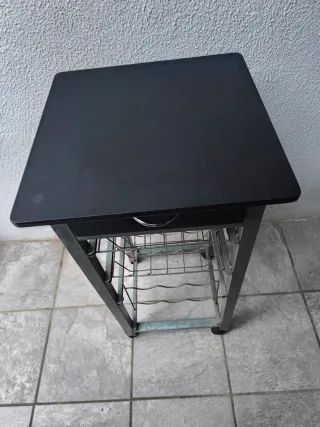 Mesa auxiliar cocina con ruedas y cajón