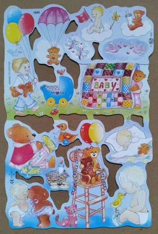 Lamina Cromos troquelados MLP 1890.bebé y ositos