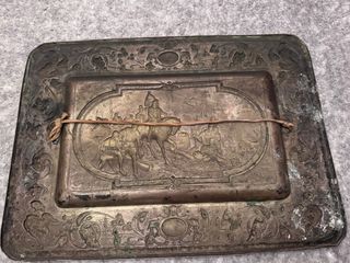 Bandeja cobre repujado decorativa